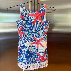 Lilly Pulitzer Kids Dress - Blue and Red Starfish Print